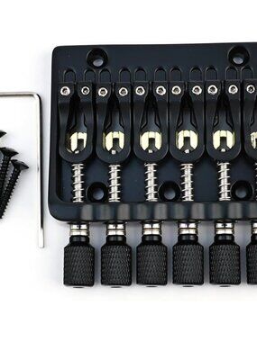6 String Guitar Zinc Alloy Headless Fixed Bridge Knobs Matte Black Tremolo Syste